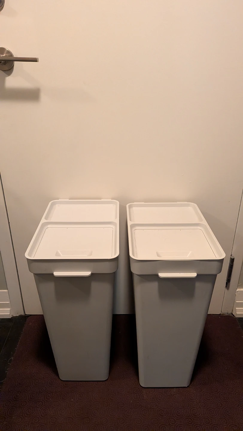 IKEA HÄLLBAR Bins with Lid, Light Gray, 35 L