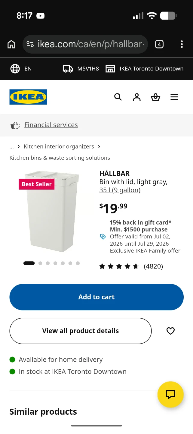 IKEA HÄLLBAR Bins with Lid, Light Gray, 35 L - photo 3