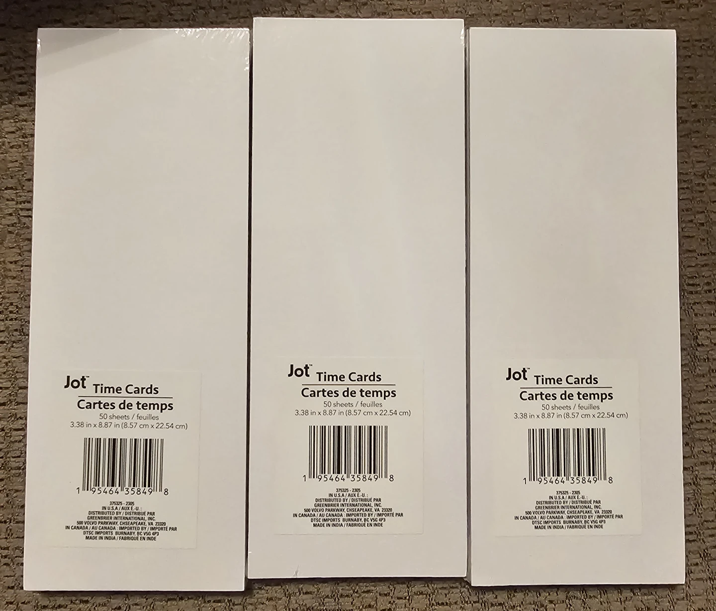 Jot Time Cards - Pack of 3 - photo 2