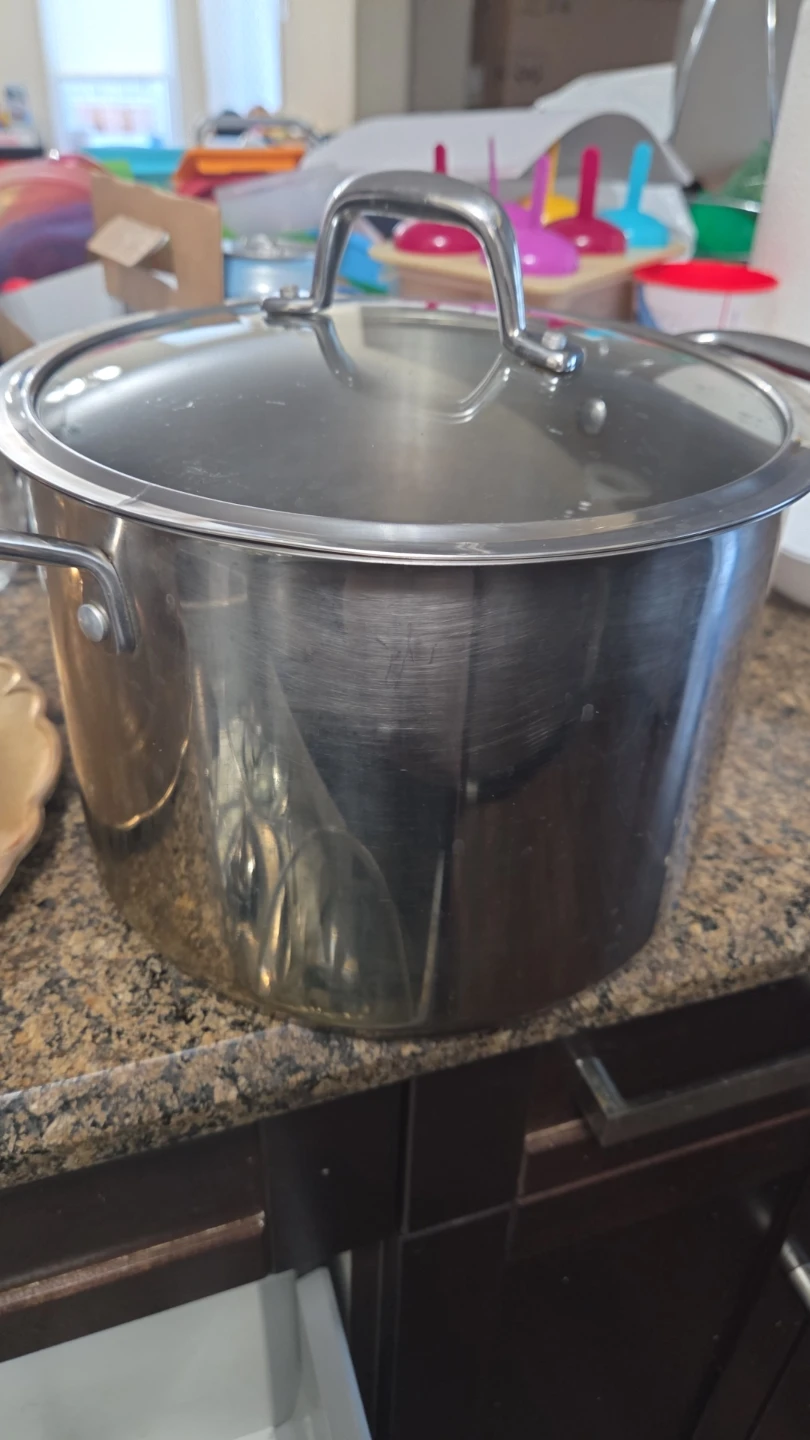 Large Stainless Steel Stock Pot with Glass Lid