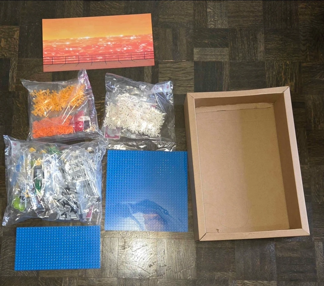 Box of building bricks.
