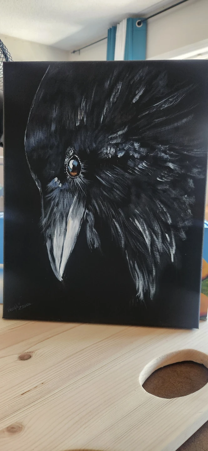 Watching from the shadows... Raven painting - photo 2