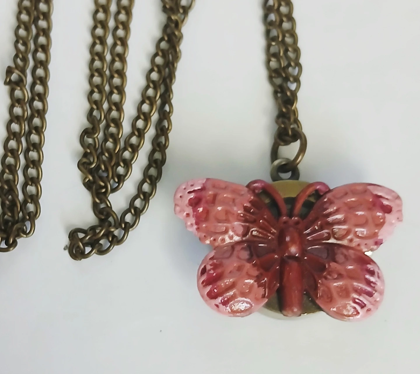 Butterfly Pendant Necklace with Quartz Watch - photo 2