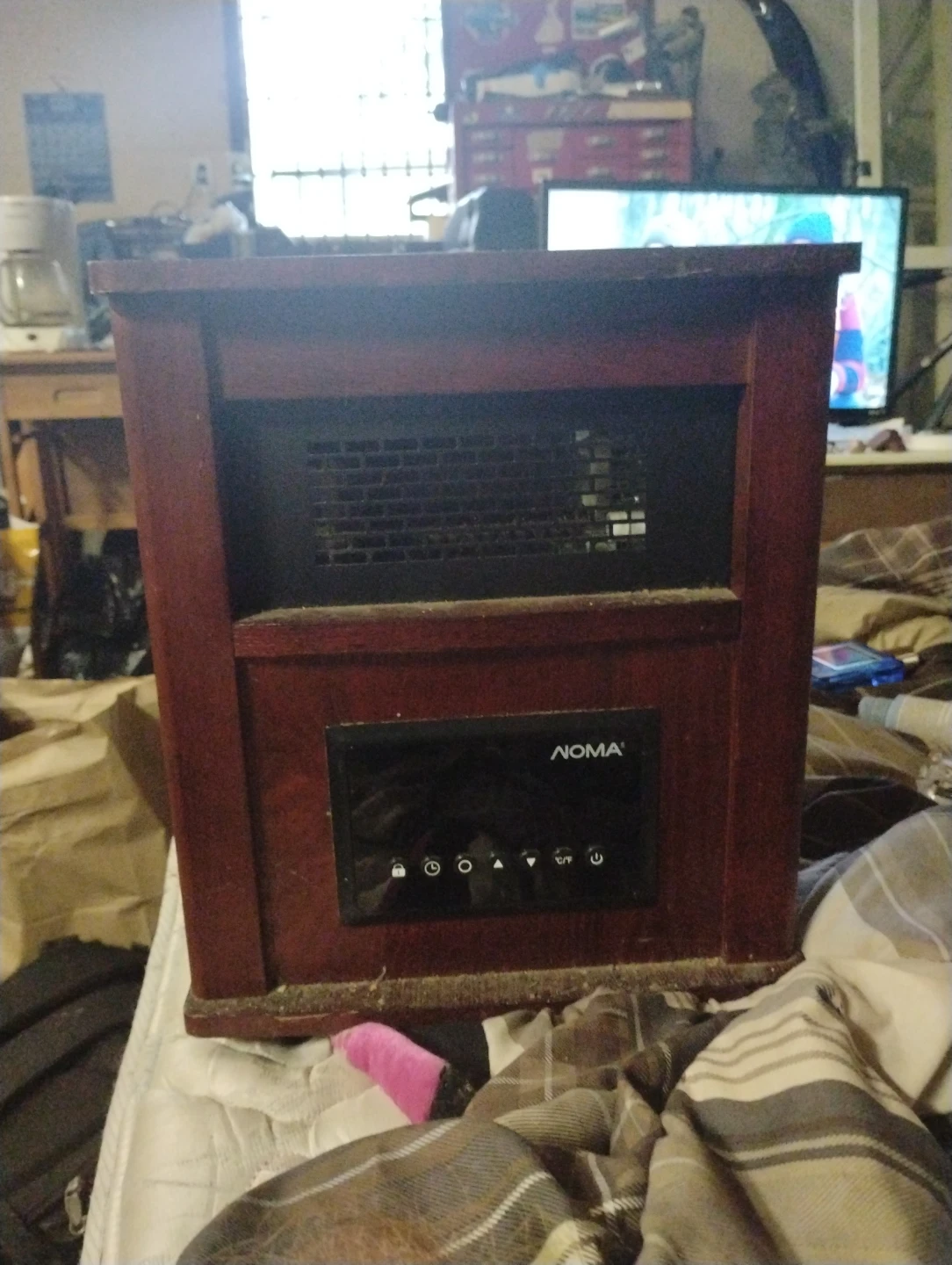 NOMA Wood Cabinet Infrared Space Heater w/ Remote Control
