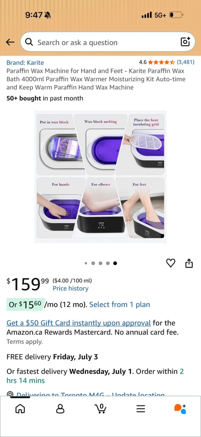 Karite Paraffin Wax Machine for Hands and Feet