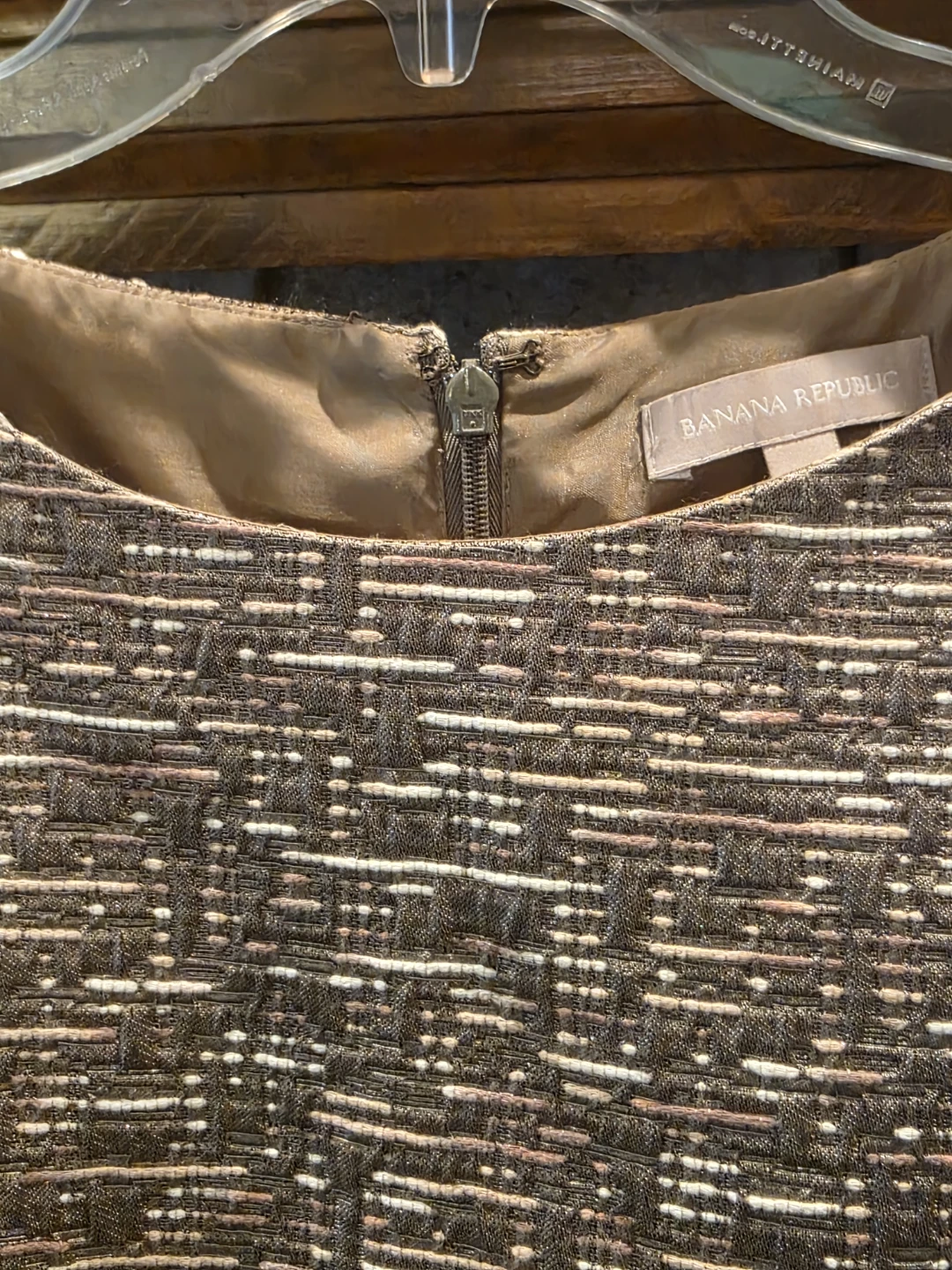 Banana Republic Taupe Sleeveless Textured Sheath Dress Size 8 - photo 3