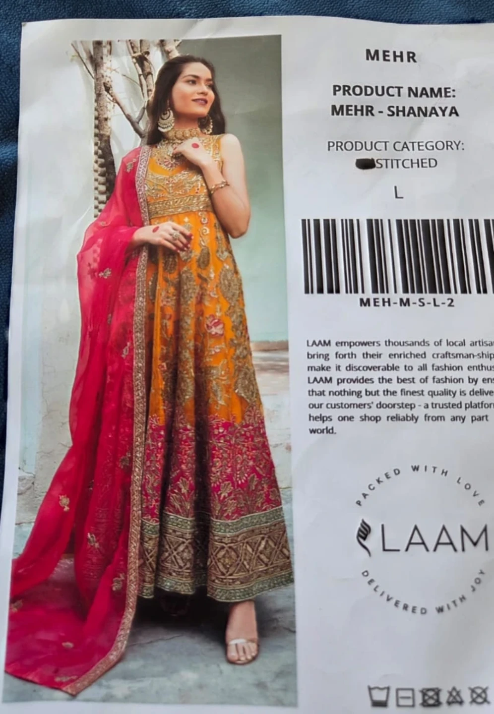 Mehr Shanaya Stitched Dress - Size L