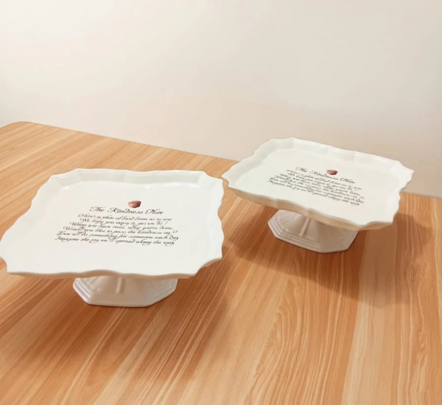 The Kindness Plate Ceramic Pedestal Stands (Set of 2)