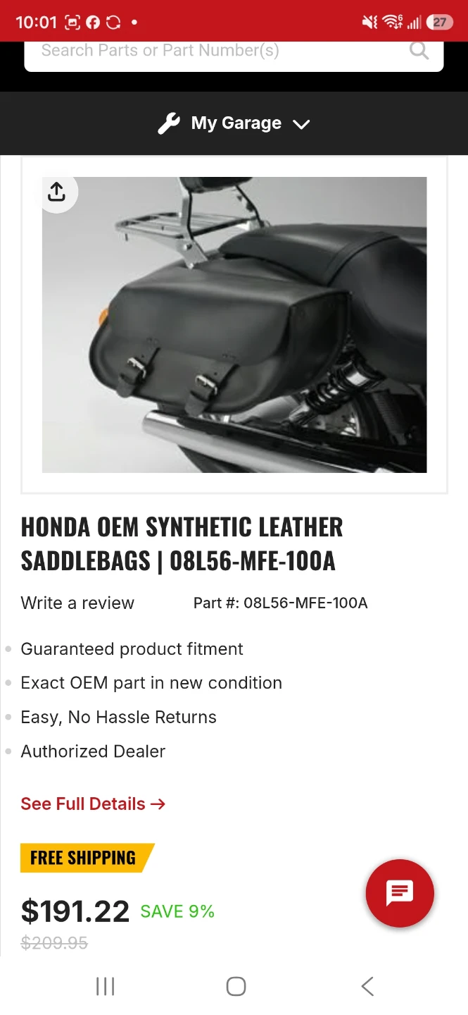 Honda OEM Synthetic Leather Saddlebags - photo 4