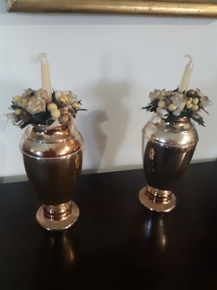 silver plated Decorative Vases with Candle Holders