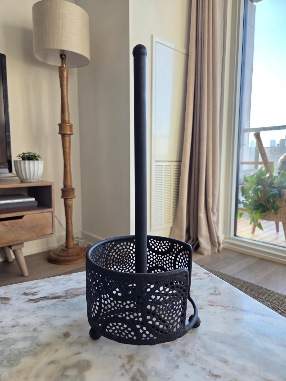 Black Metal Kitchen Set - Mug Tree & Paper Towel Holder - photo 3