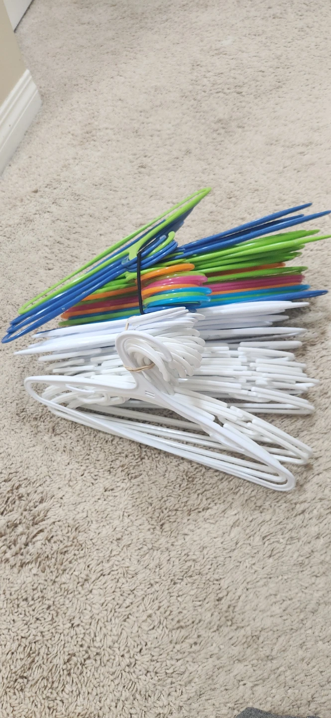 Bundle of Plastic Hangers