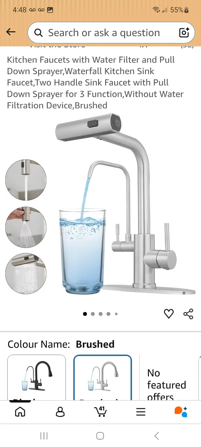 3 Way Kitchen Faucet with Water Filter Spout