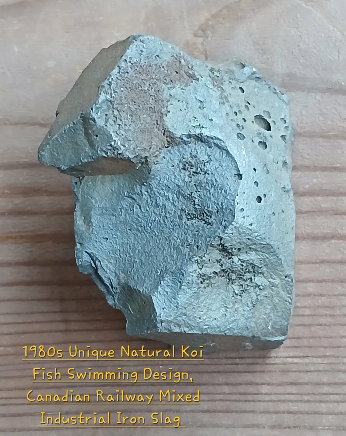 Unique Natural Koi Fish Design Canadian Railway Iron Slag