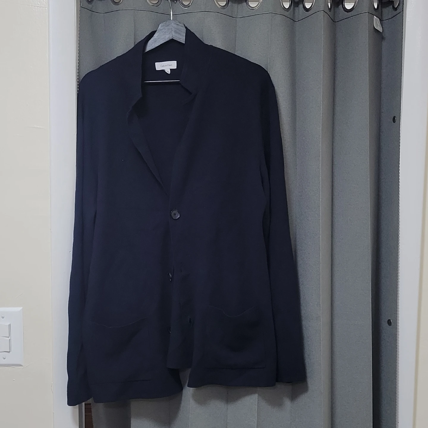 Calvin Klein Navy Blue Cardigan Button Up Jacket - Size L