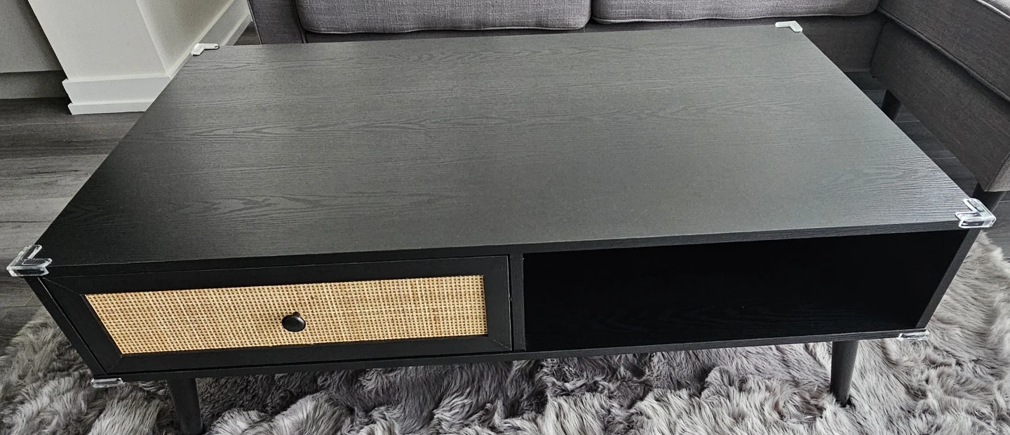 Coffee Table with Rattan Drawer - photo 2