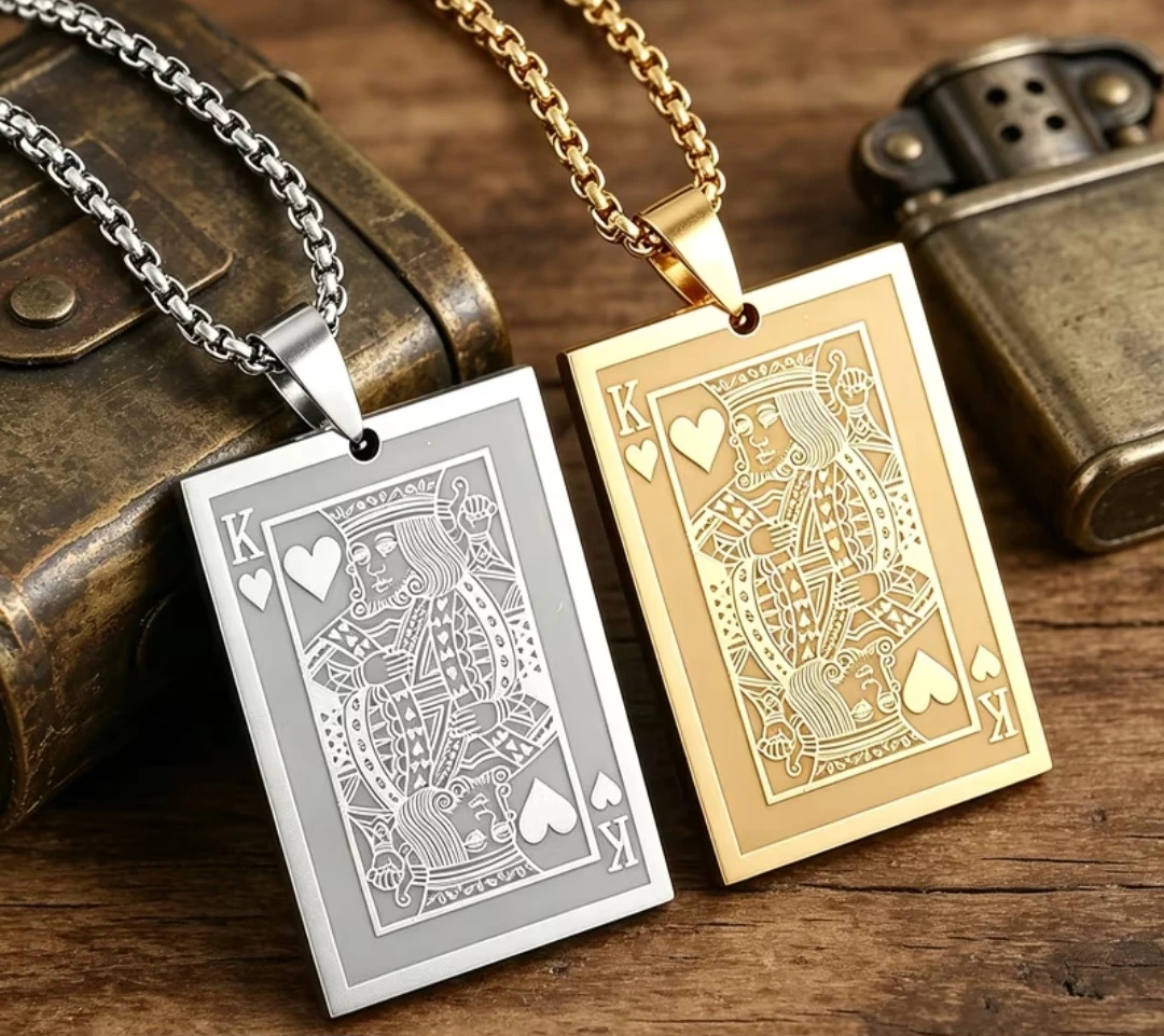 King of Hearts Playing Card Pendant Necklace - photo 3