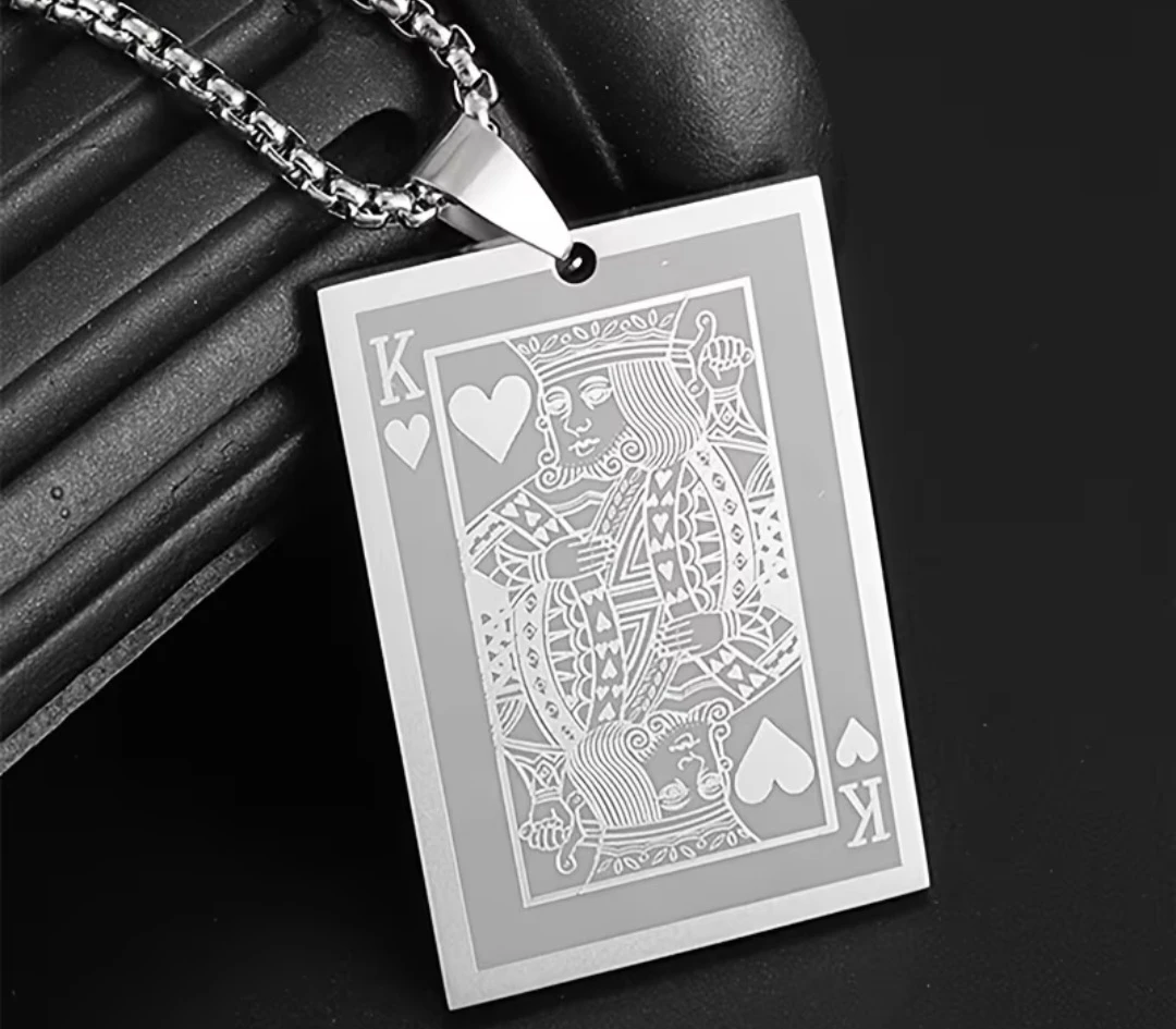 King of Hearts Playing Card Pendant Necklace - photo 4
