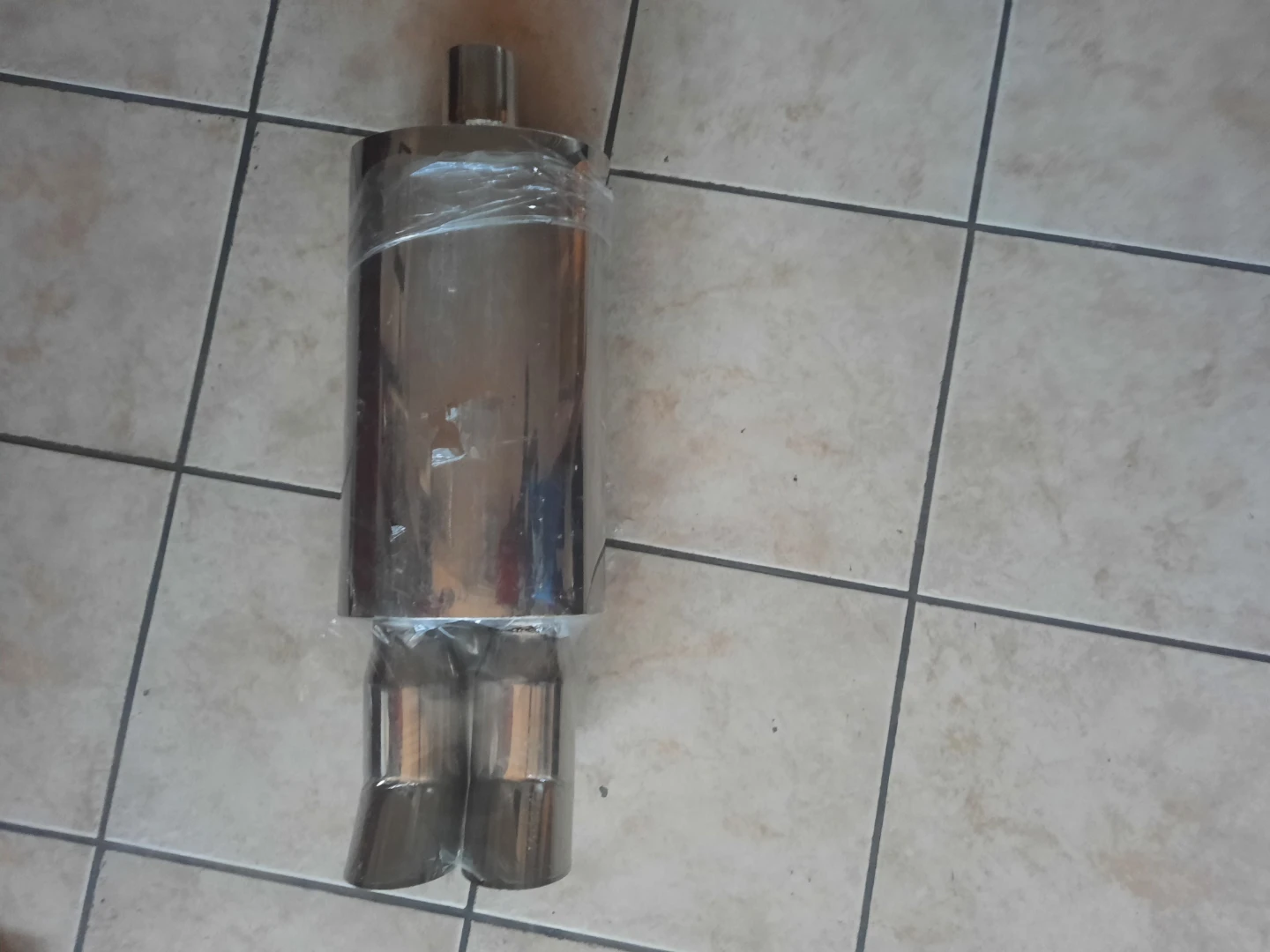 Stainless Steel Muffler with Dual Tips