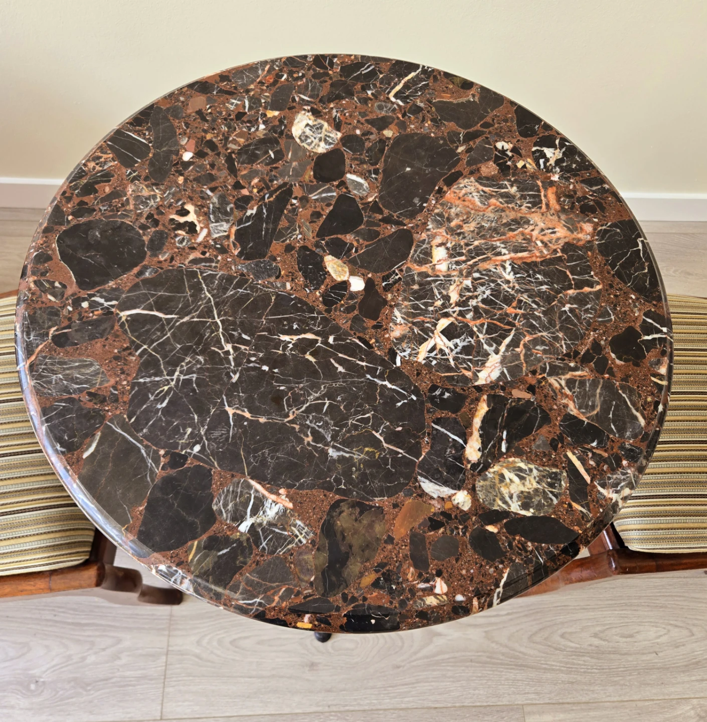 Antique Muticolored Marble Dining Table With Cast Iron Base - photo 5