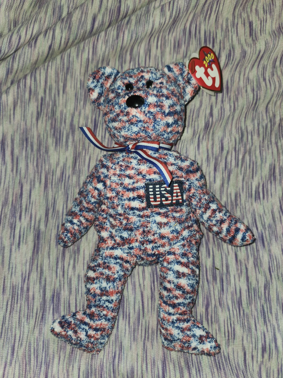 Ty Beanie Baby USA Bear 2000
