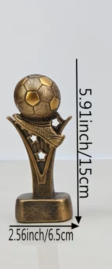 Soccer Ball Trophy Figurine – Bronze Metal Display – 6" *new - photo 3