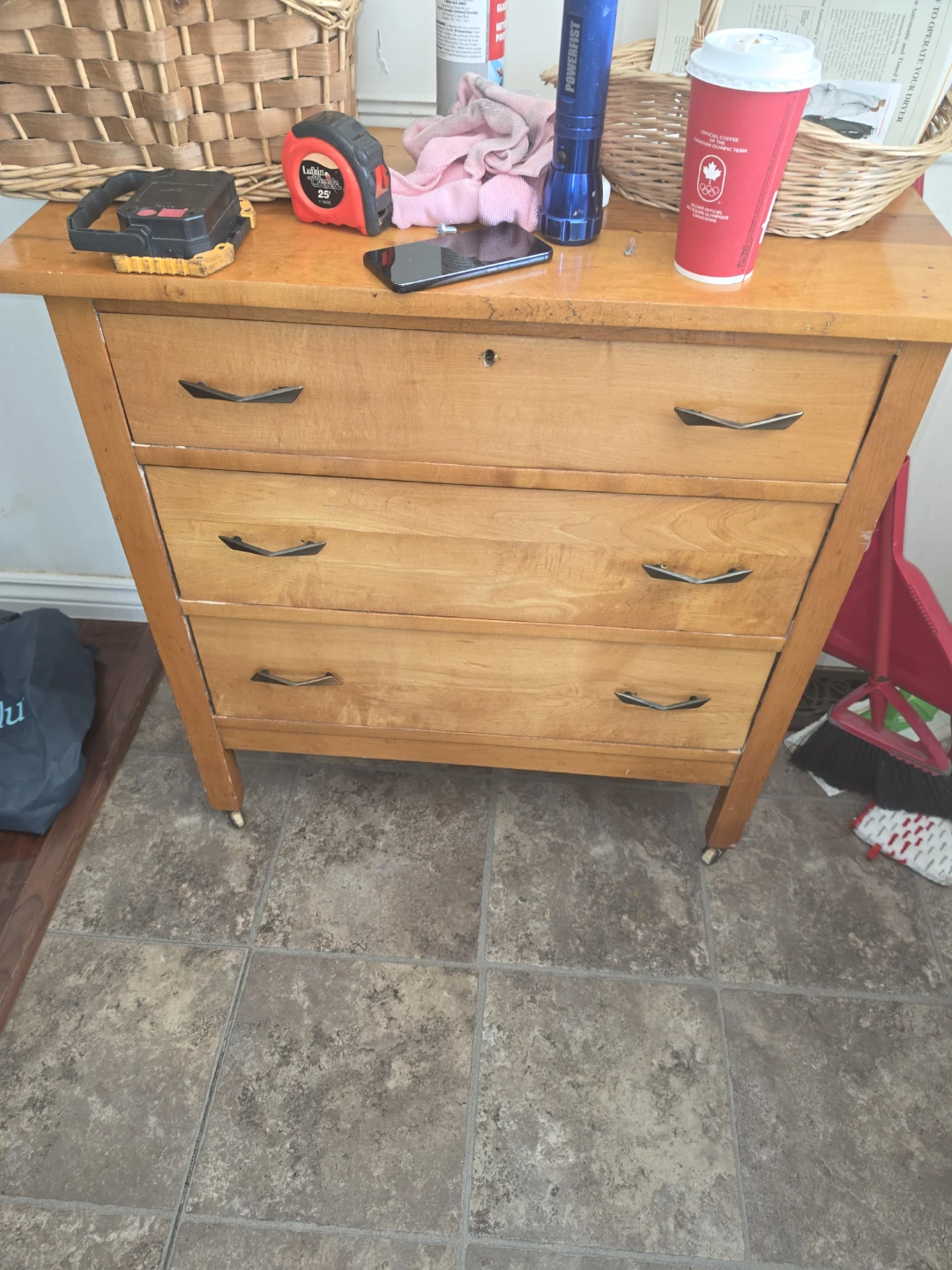 Wooden 3-Drawer Dresser