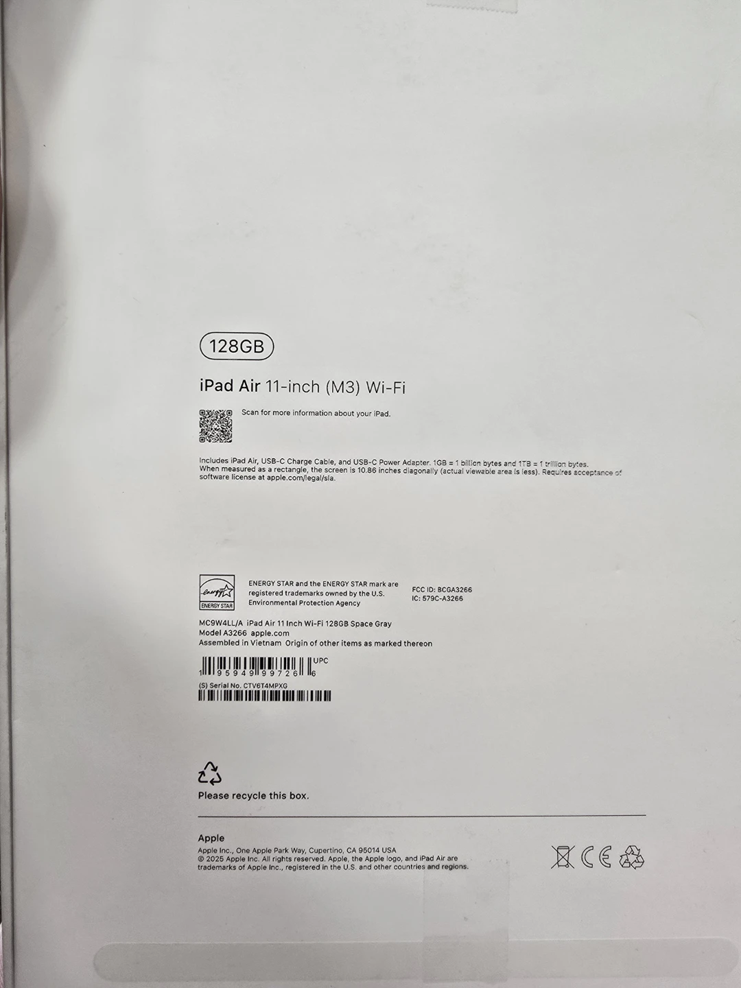 Apple iPad Air (M3) Wi-Fi 128GB Space Gray - photo 2
