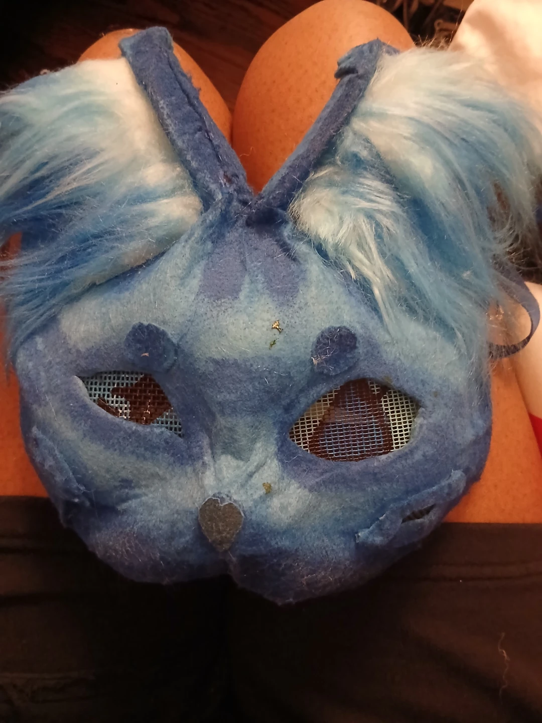 Blue Faux Fur Animal Mask