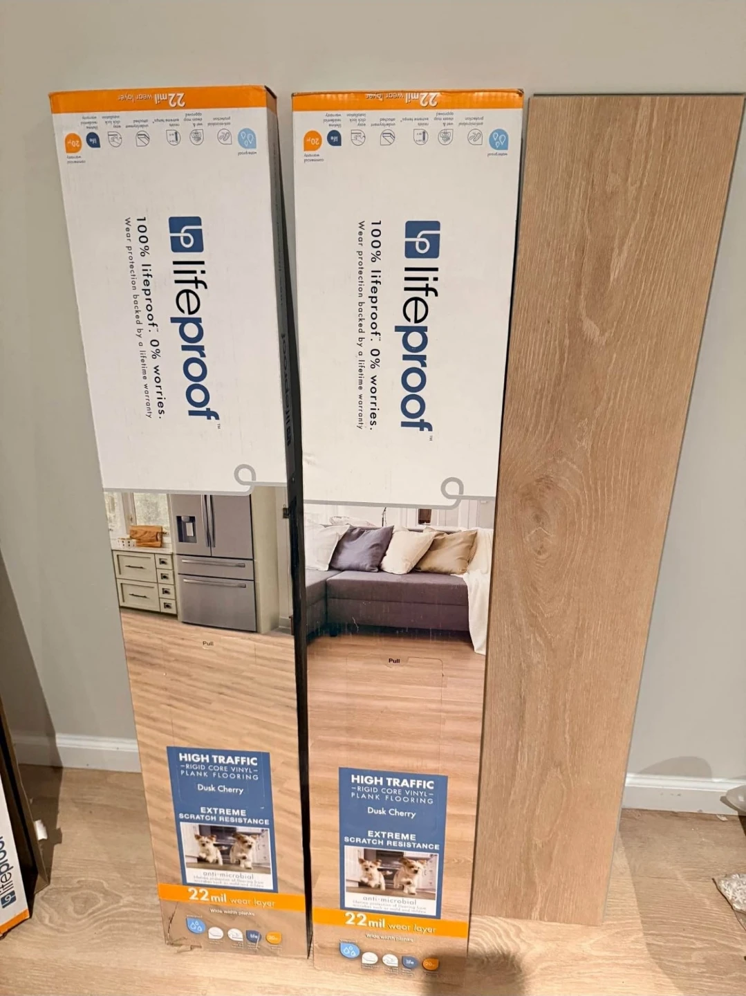 Dusk Cherry Life proof 22 mill x 8.7in W x 48in L vinyl Flooring