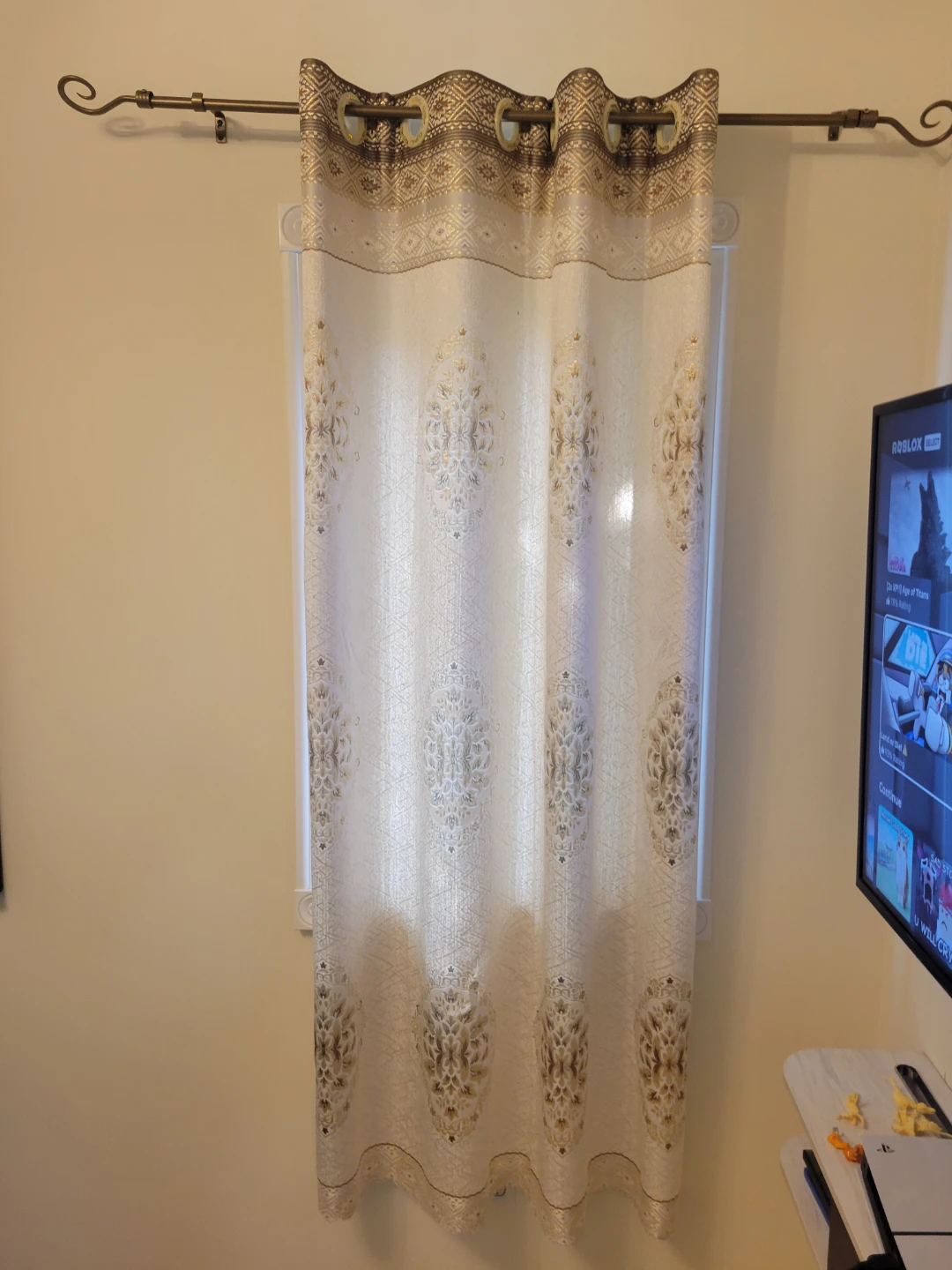 Luxury Decorative Grommet Curtains - Cream/Gold Pattern - photo 5