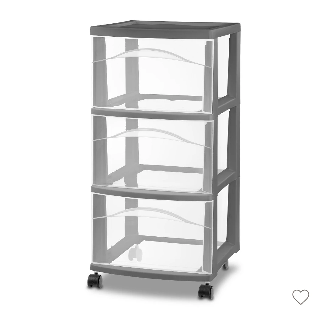 Plastic Rolling Drawer Cart Organizer 3 box target