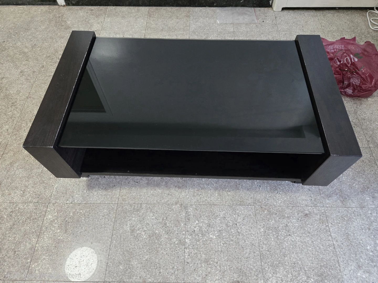 Black Coffee Table with Glass Top