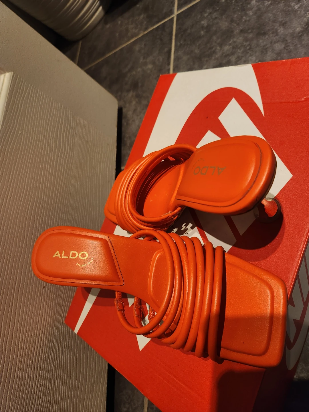 ALDO Orange Heeled Sandals Size 7 - photo 3