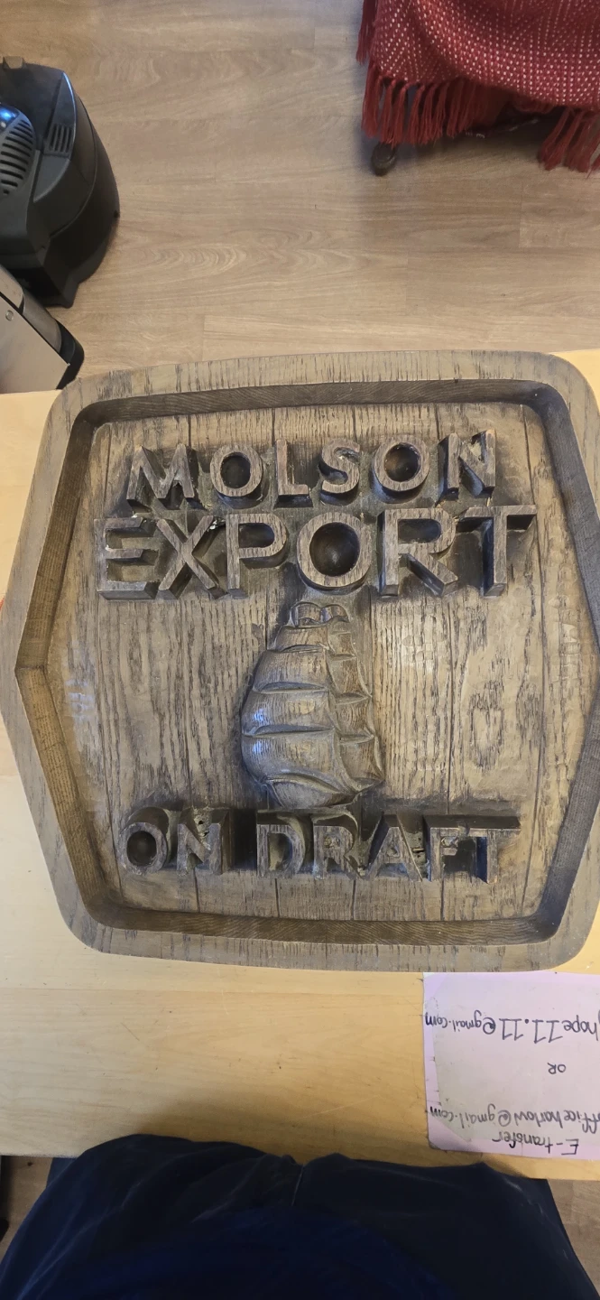 Molson Export on Draft Wooden Sign - photo 3