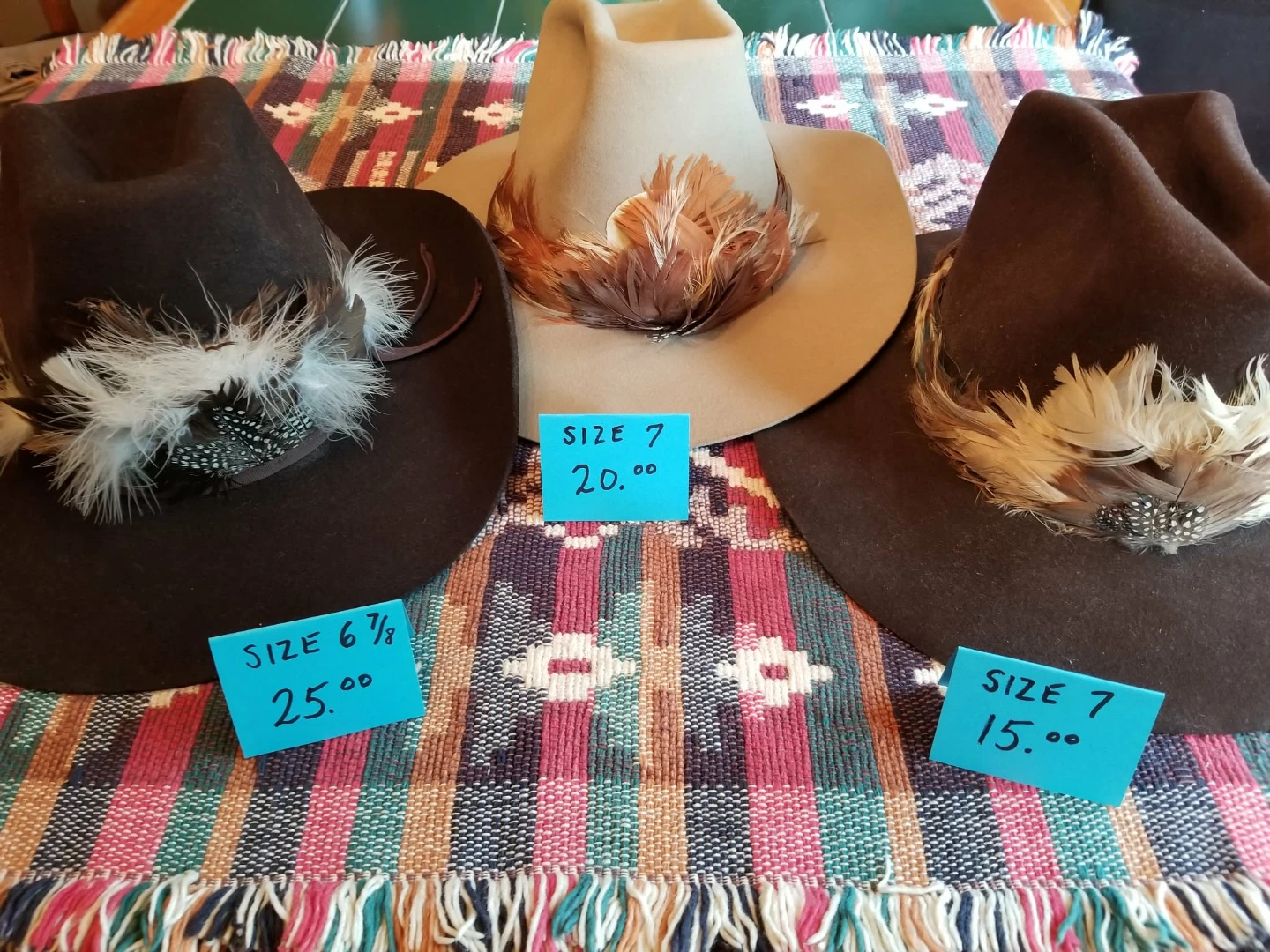 3 unisex Vintage waterproof cowboy hats $15-$25