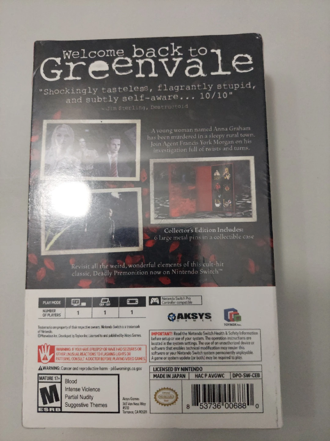 Deadly Premonition Origins Collectors Edition | SEALED - photo 2