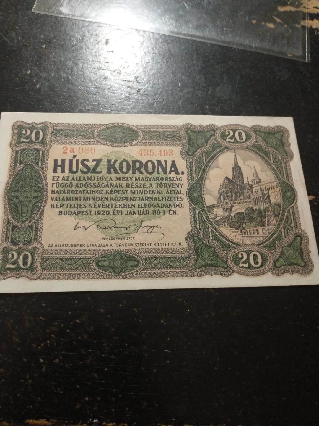 Hungary 20 Korona 1920 Uncirculated Banknote - photo 3