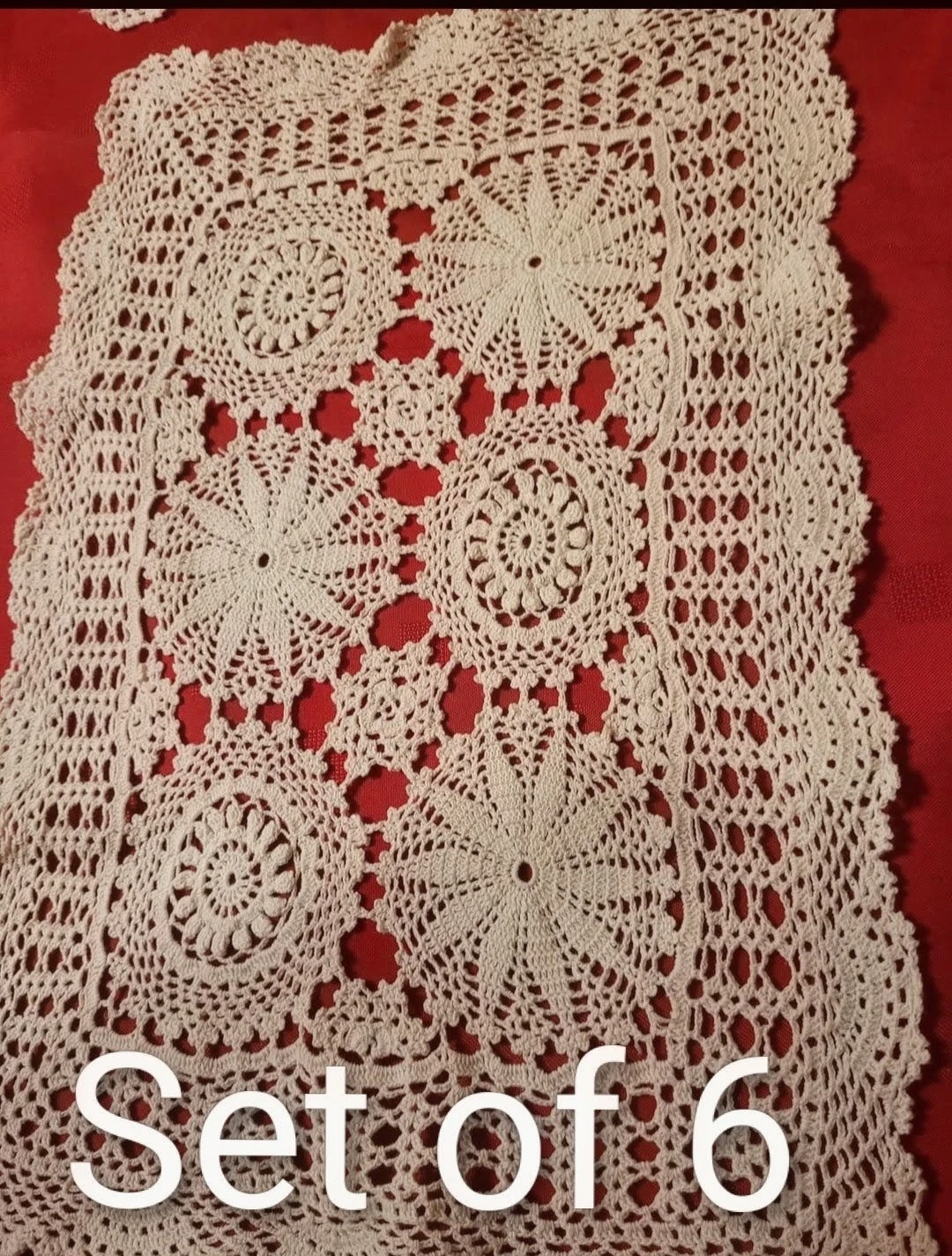 Set of 6 Handmade Crochet Doilies