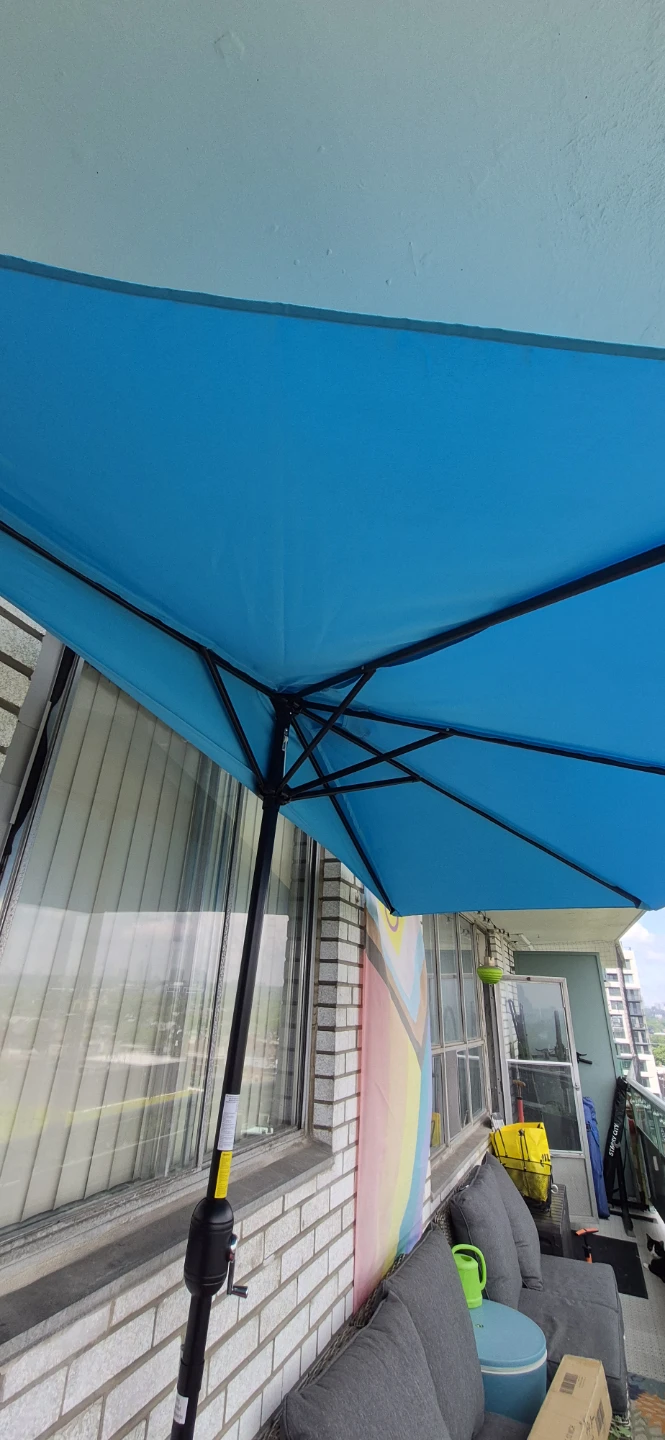 Outsunny 9ft Round Patio Umbrella - Teal with 20lb support base - photo 3