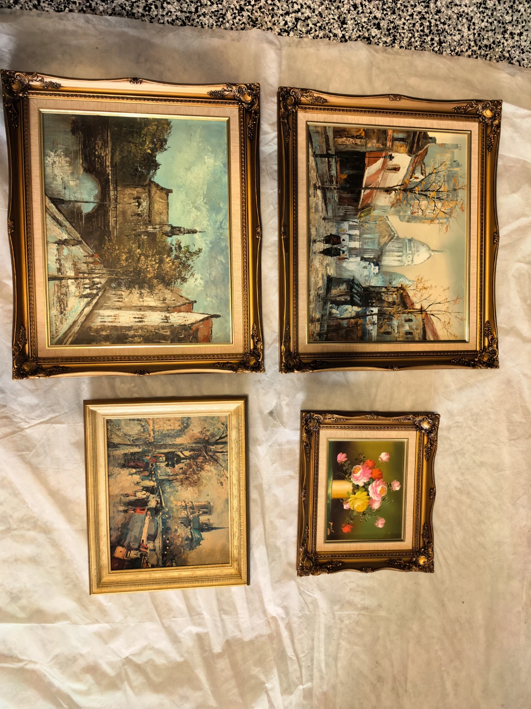 Set of 4 Framed Oil Paintings