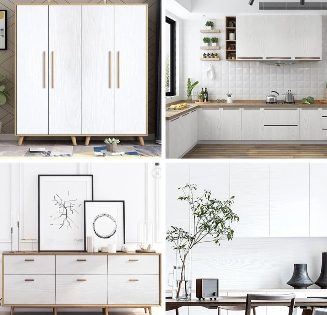 White Wood Peel & Stick Self-Adhesive Wallpaper 24"×450" - photo 2