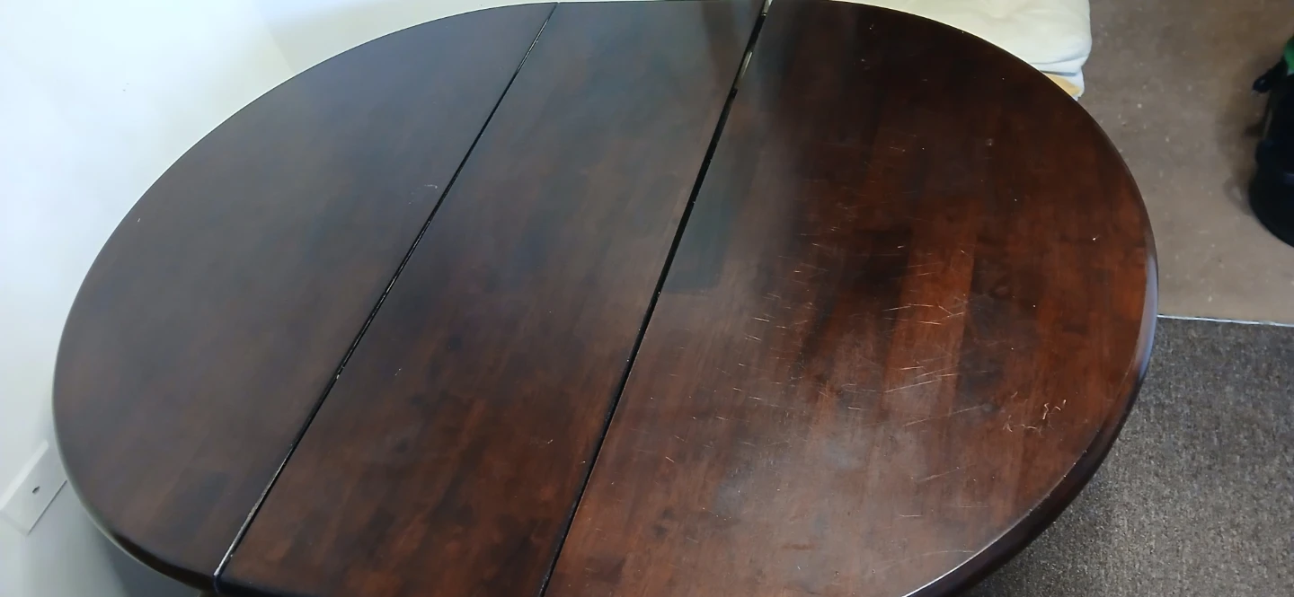 Round Drop Leaf Pedestal Dining Table - photo 2