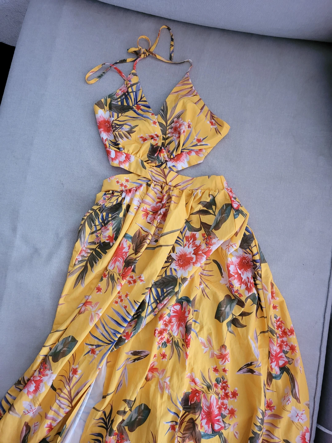 Yellow Floral Maxi Dress