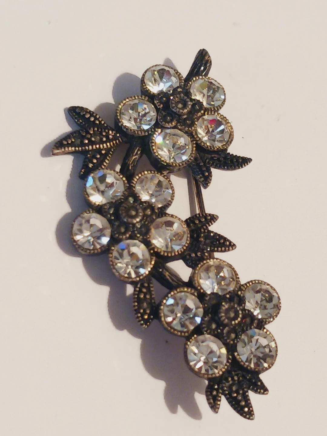Sterling Silver 925 Art Deco Marcasite Gemstone Brooch - photo 2
