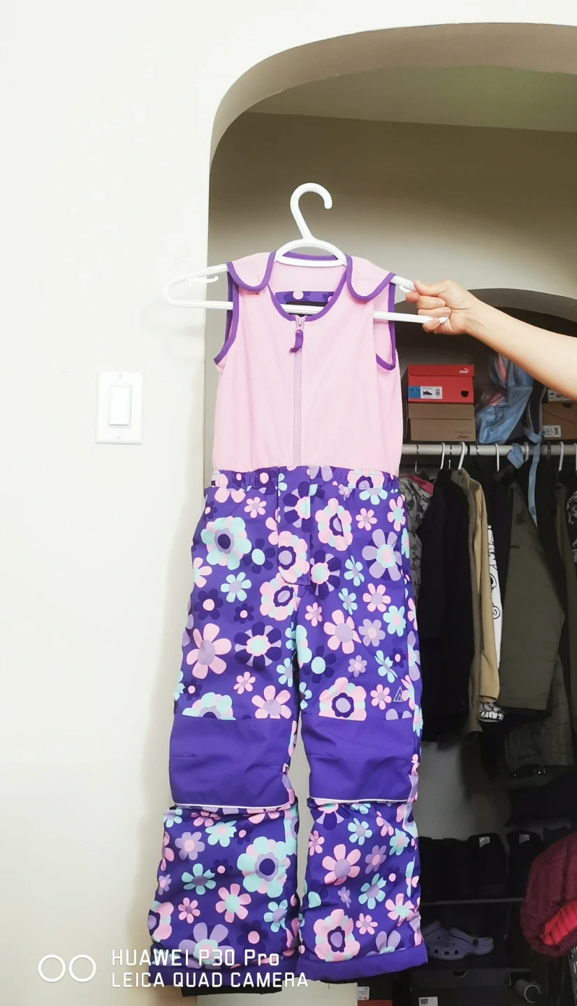 Girls' Winter Snowsuit - Purple Floral Print