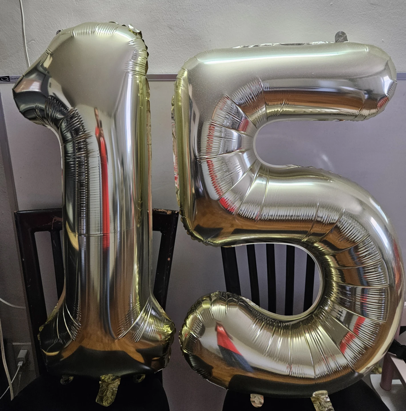 Gold "51" Number Balloons for 15th Birthday or Anniversary