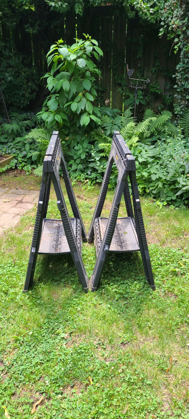2 Stanley Sawhorses - Folding Plastic, Great Condition! - photo 3