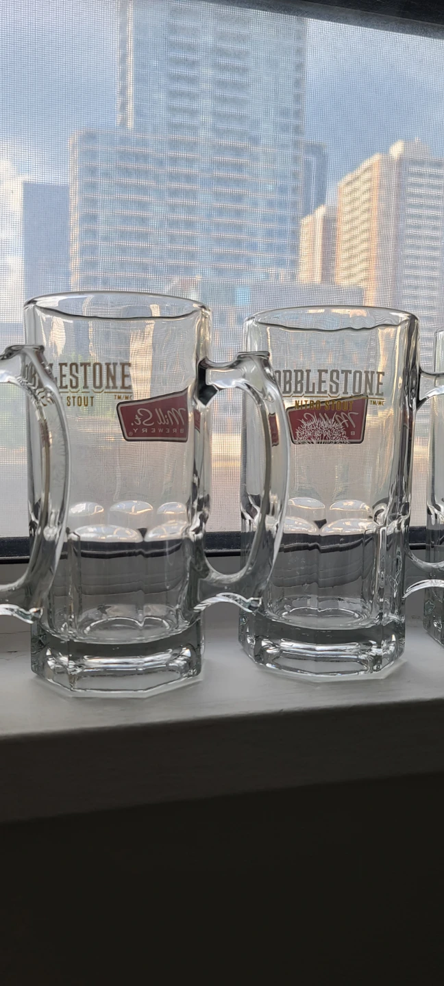 Set of 4 Jumbo Mill St. Brewery Cobblestone Stout Beer Mugs - photo 4