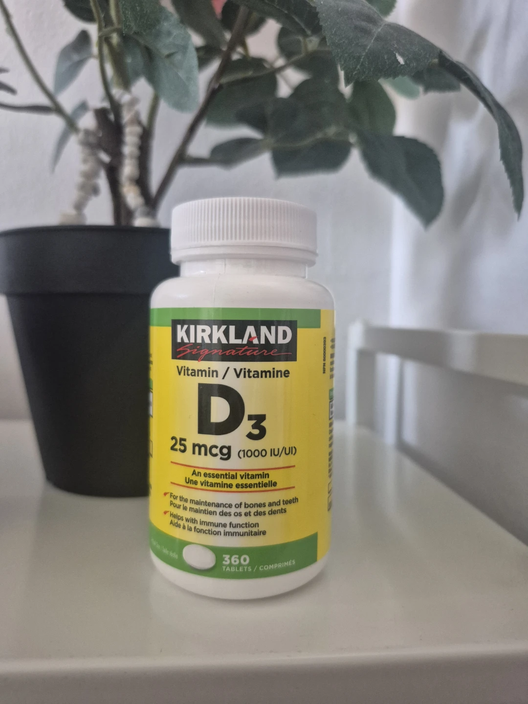 Kirkland Signature Vitamin D3 25 mcg (1000 IU/UI) - 360 Tablets